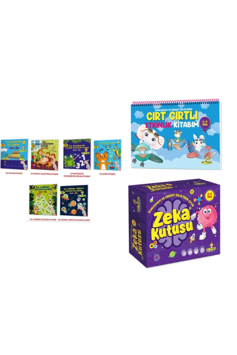 Yükselen Zeka 2-4 Yaş Dev Set 6 Kitap Yaz-sil, Cırt Cırtlı Etkinlikler Ve Zeka Kutusu + MES Akademi Eğitim Seti Hediye!