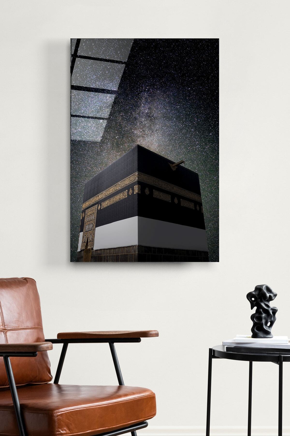 Kabe Gökyüzü Cam Tablo, Yıldızlı Gece Kabe Cam Tablo, Dekoratif Cam Tablo (50 x 70)