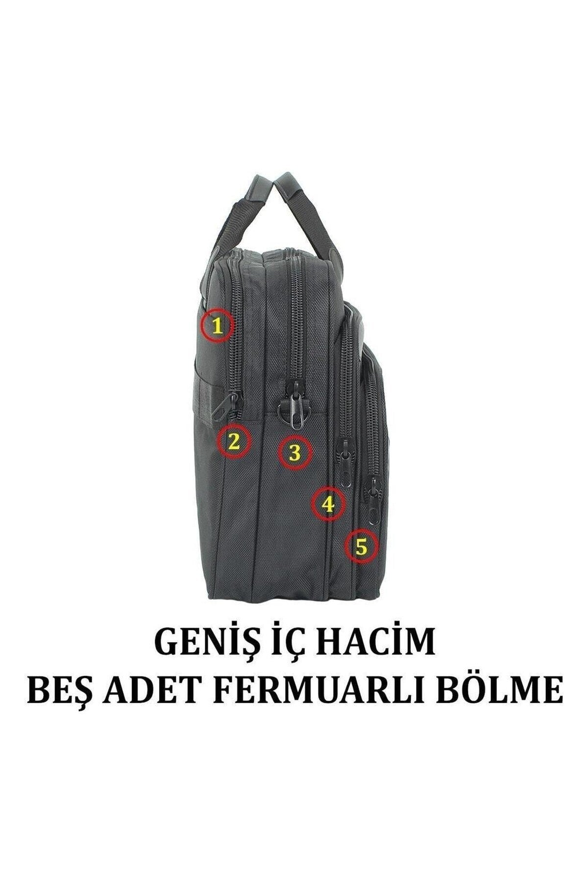Evrak Çantası 15,6 inç Laptop Bölmeli Su Geçirmez Kumaş Omuz Askılı