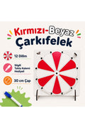 KIRMIZI-BEYAZ Çarkıfelek Oyunu Ahşap Eğitim Materyali + MES Akademi Eğitim Seti Hediye!