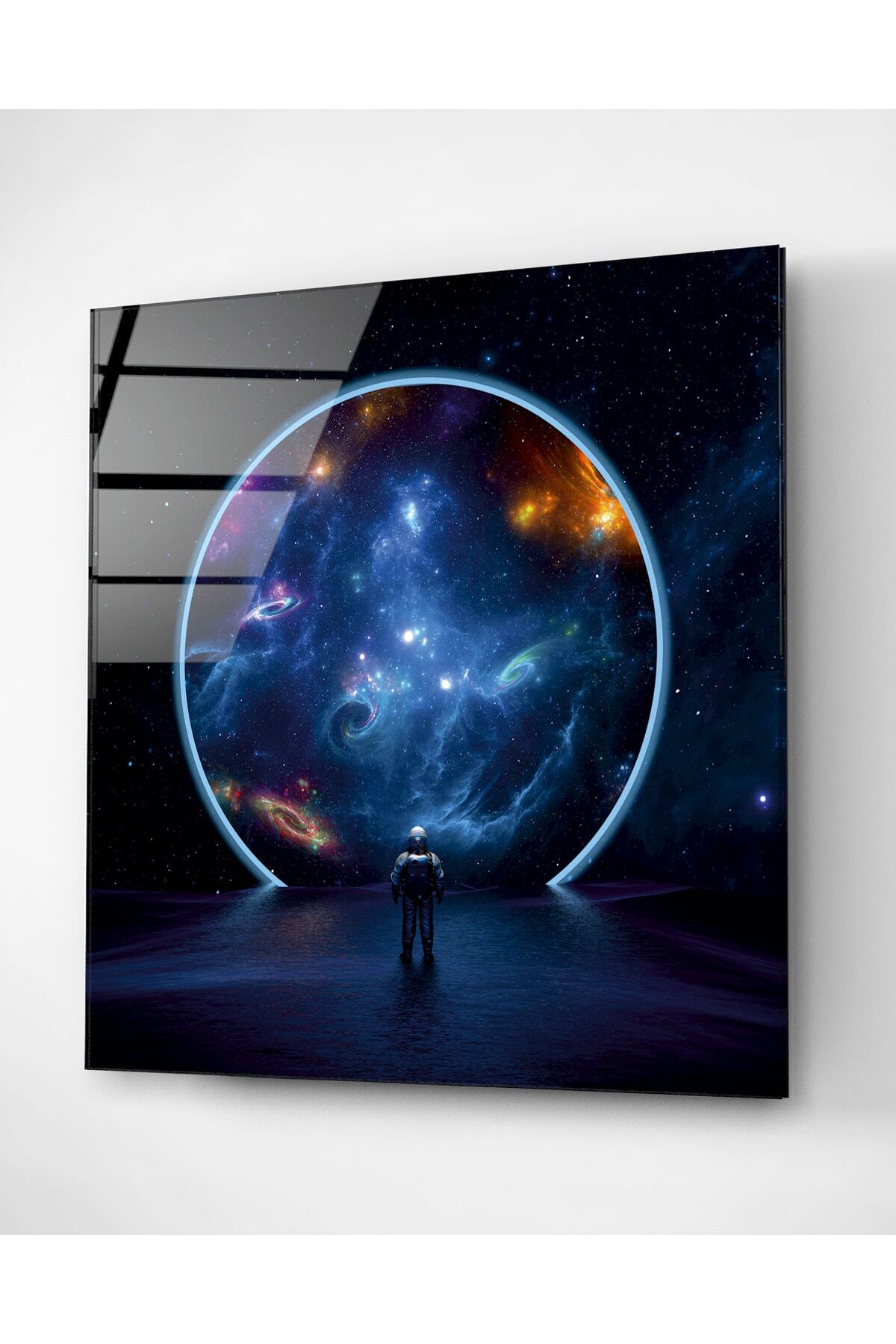 Astronot Cam Tablo, Dekoratif Cam Tablo