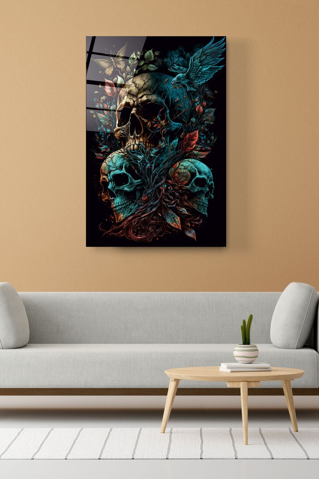 Skulls Cam Tablo, Dekoratif Cam Tablo