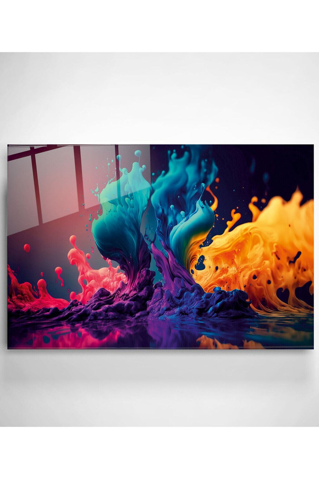 Color Splash Cam Tablo, Dekoratif Cam Tablo (50 x 70)