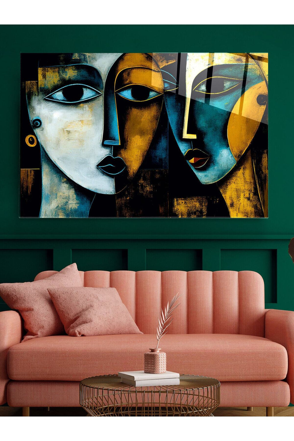 Cubism Art Cam Tablo, Dekoratif Cam Tablo