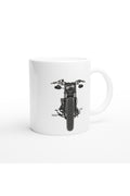 Önden Görünümlü Retro Motosiklet Baskılı Kupa Bardak