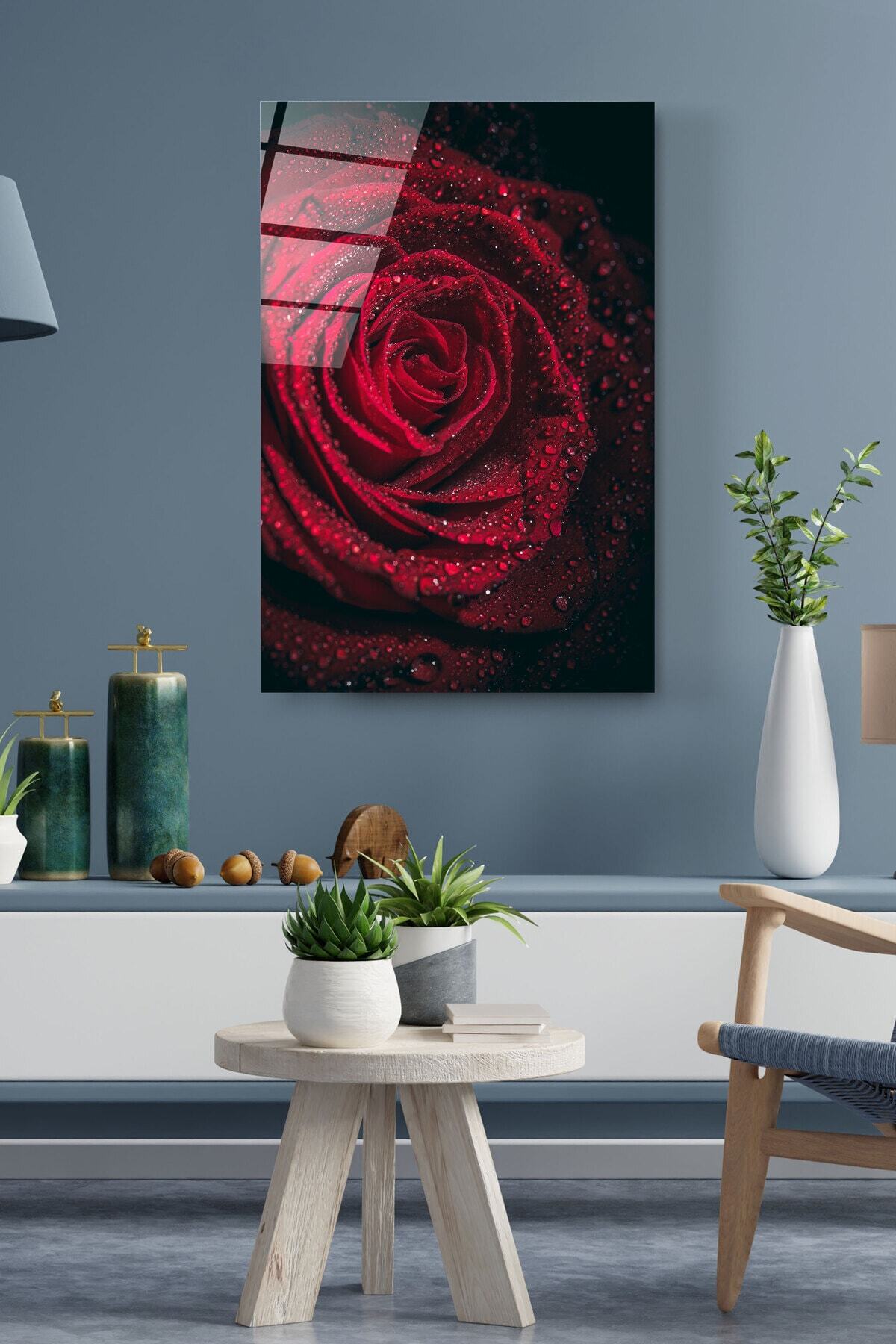 Rose Cam Tablo, Dekoratif Cam Tablo (50 x 70)