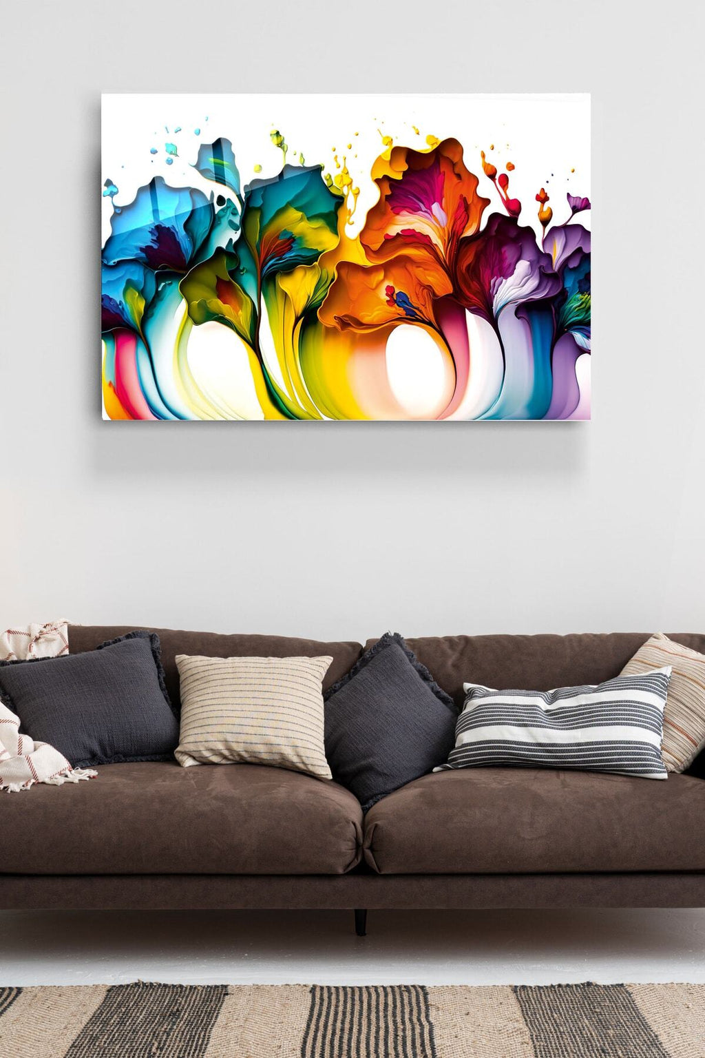 Colorfull Ink Cam Tablo, Dekoratif Cam Tablo