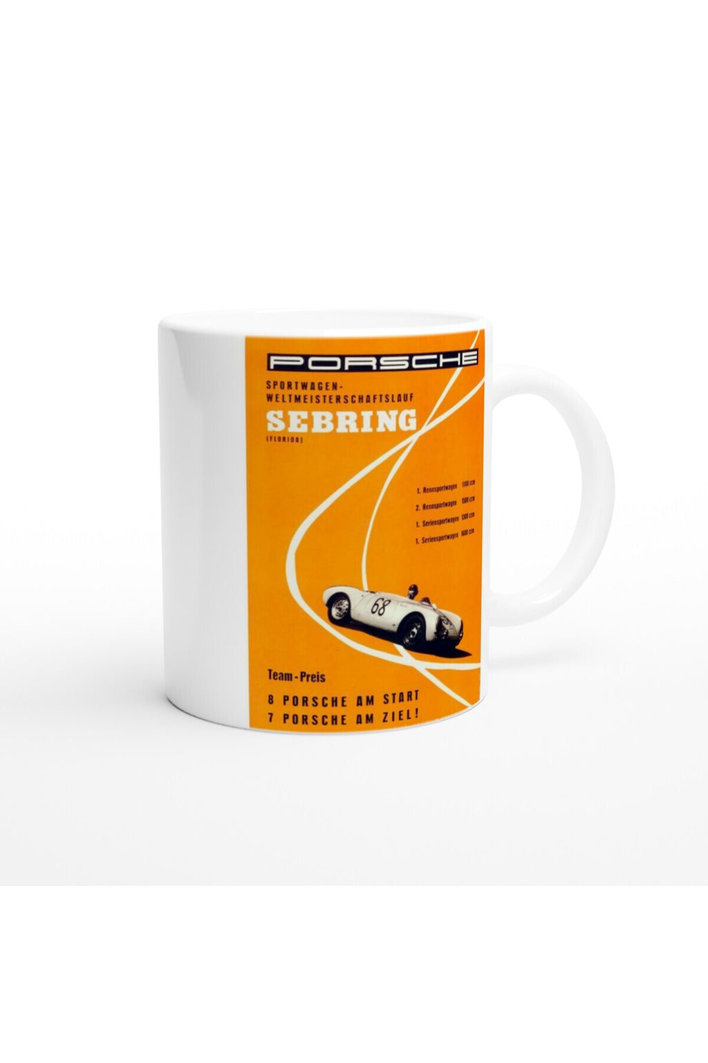 Porsche Sebring Yarış Temalı Retro Kupa Bardak