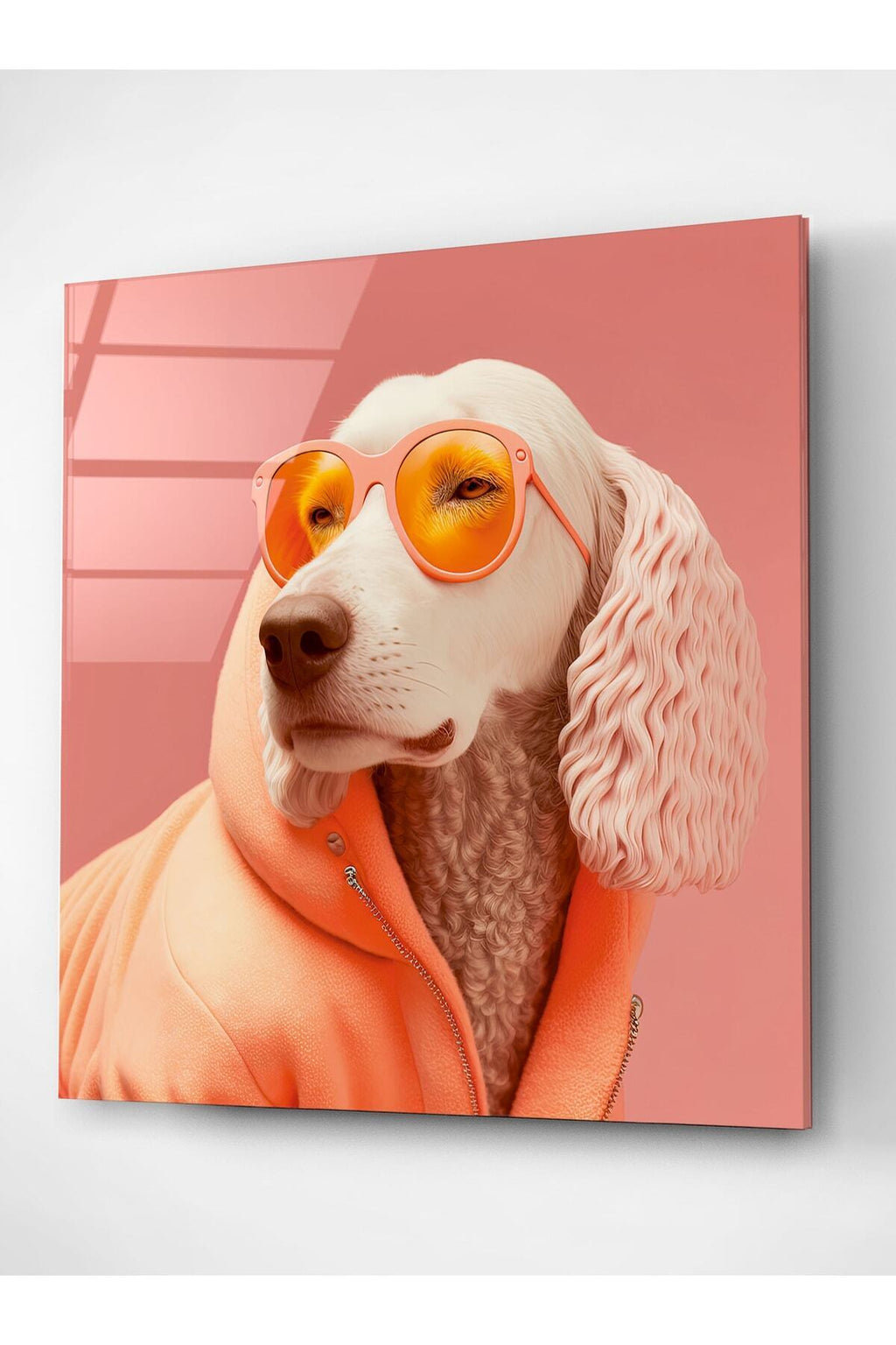 Köpek Portre Cam Tablo, Dekoratif Cam Tablo (50 x 50)