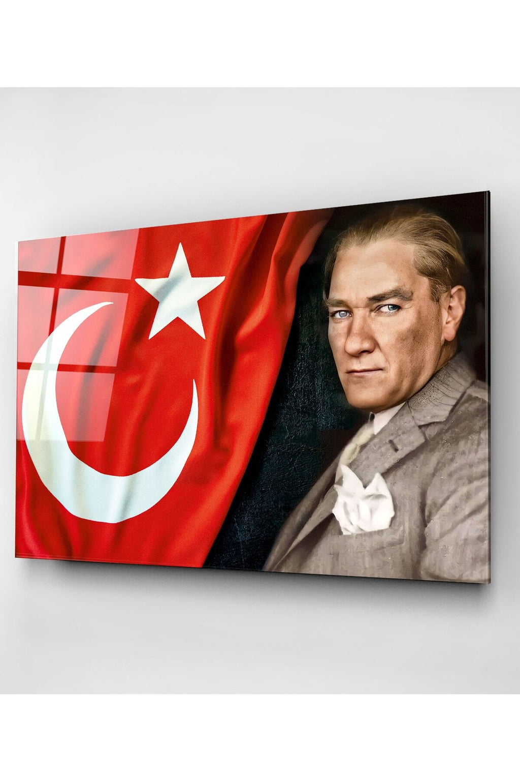 Türk Bayrağı Ve Atatürk Cam Tablo, Dekoratif Cam Tablo