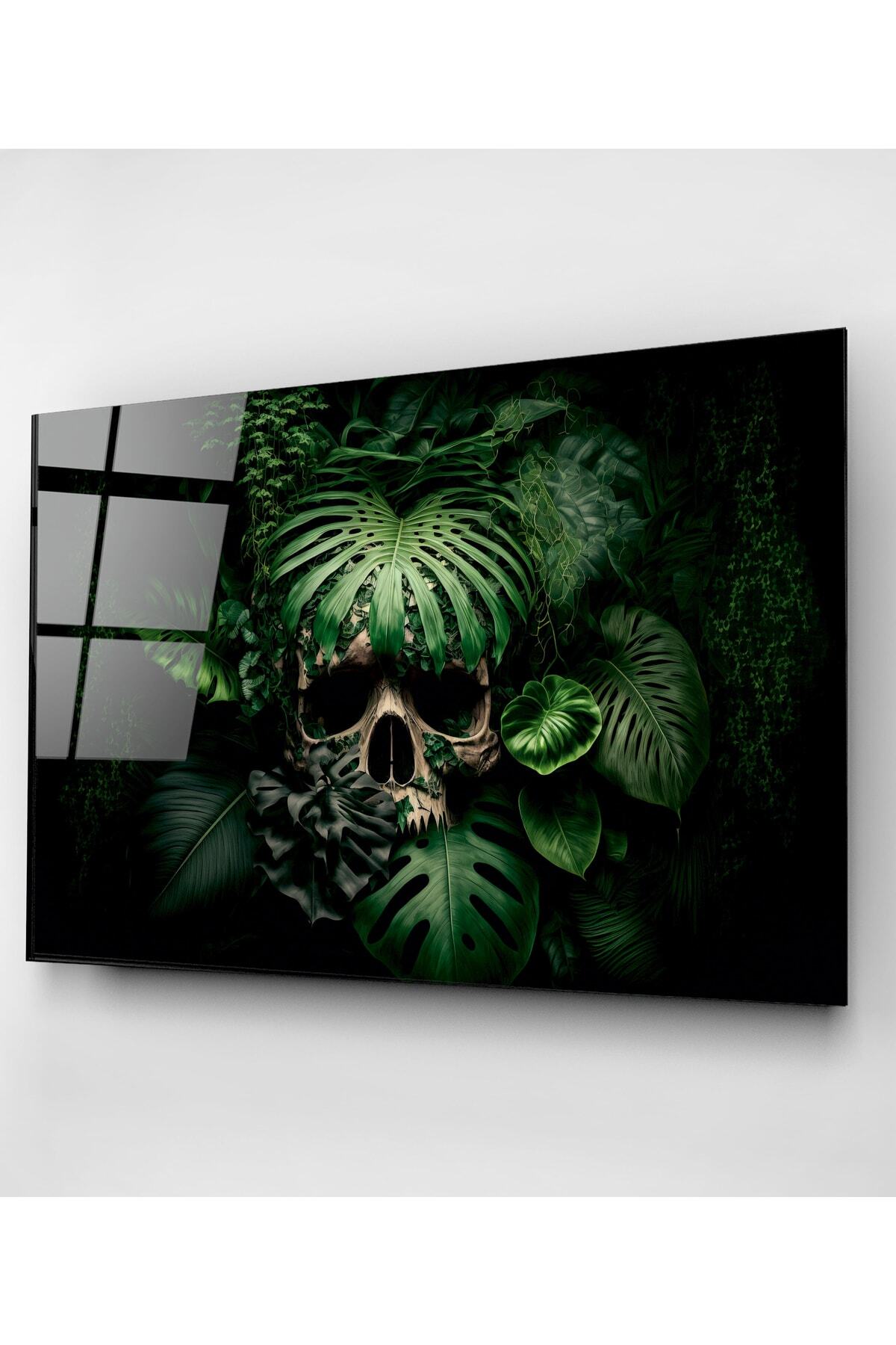 Dekoratif Skull Dekoratif Cam Tablo (50 x 70)