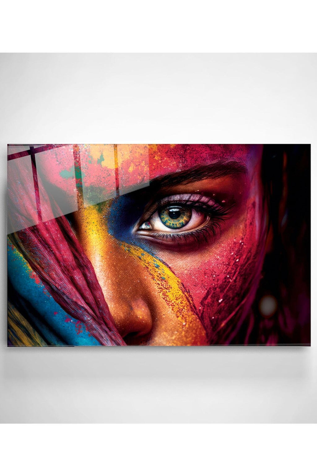 Colorful Woman Cam Tablo, Dekoratif Cam Tablo