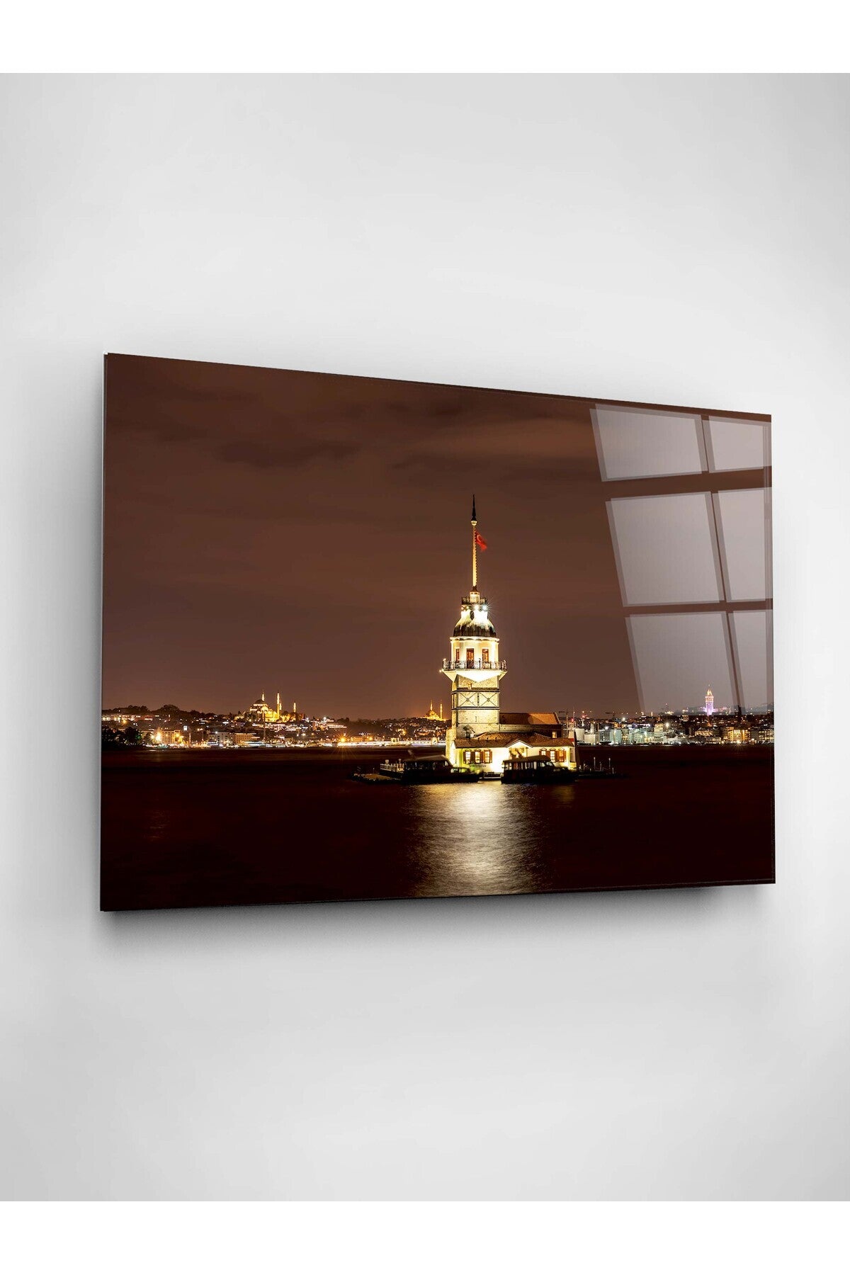 Dekoratif Galata Kulesi Dekoratif Cam Tablo (70 x 105)