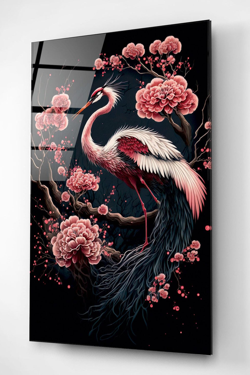 Clove And Bird Cam Tablo, Dekoratif Cam Tablo (70 x 105)