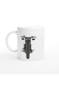Önden Görünümlü Retro Motosiklet Baskılı Kupa Bardak