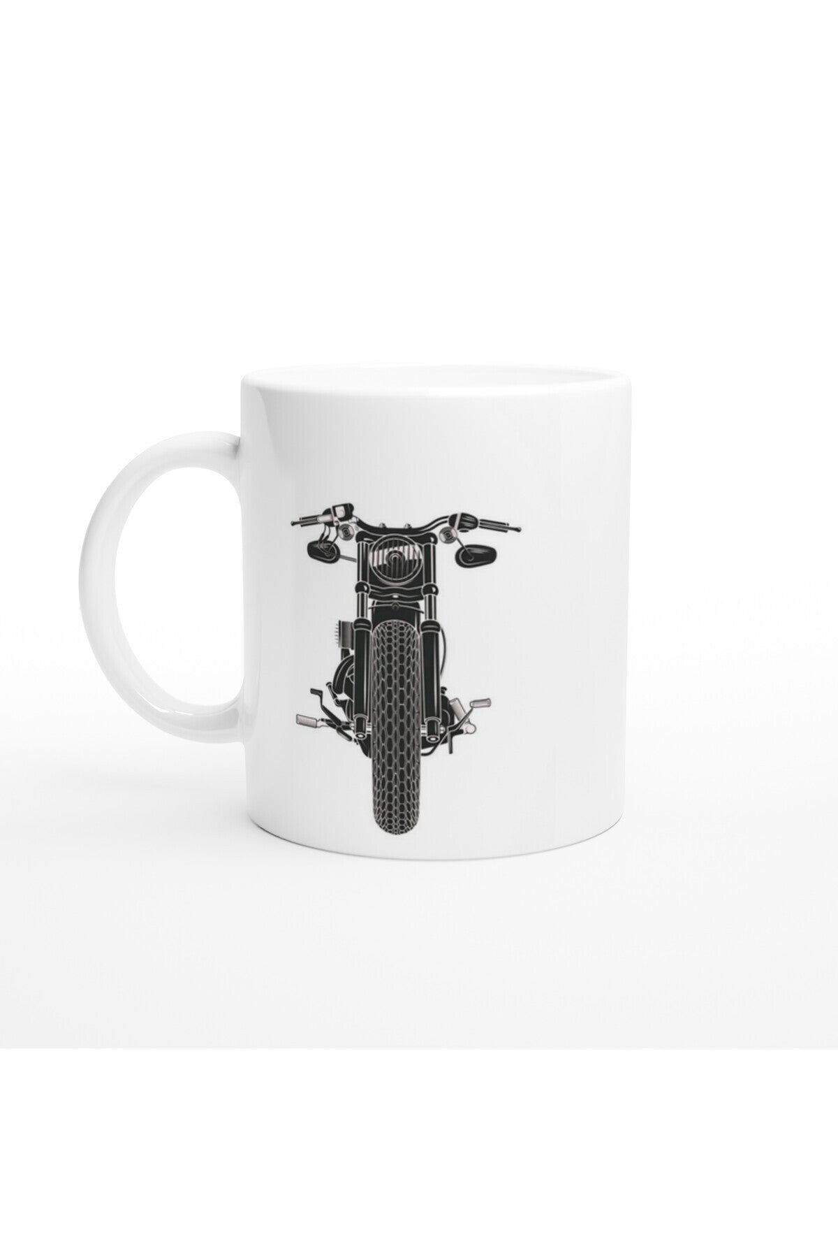 Önden Görünümlü Retro Motosiklet Baskılı Kupa Bardak