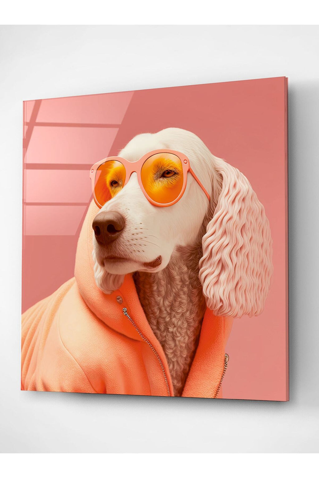 Köpek Portre Cam Tablo, Dekoratif Cam Tablo