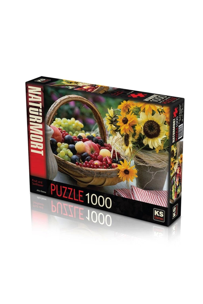 11227 Meyve Ve Ayçiçeği 1000 Parça Puzzle - + MES Akademi Eğitim Seti Hediye!