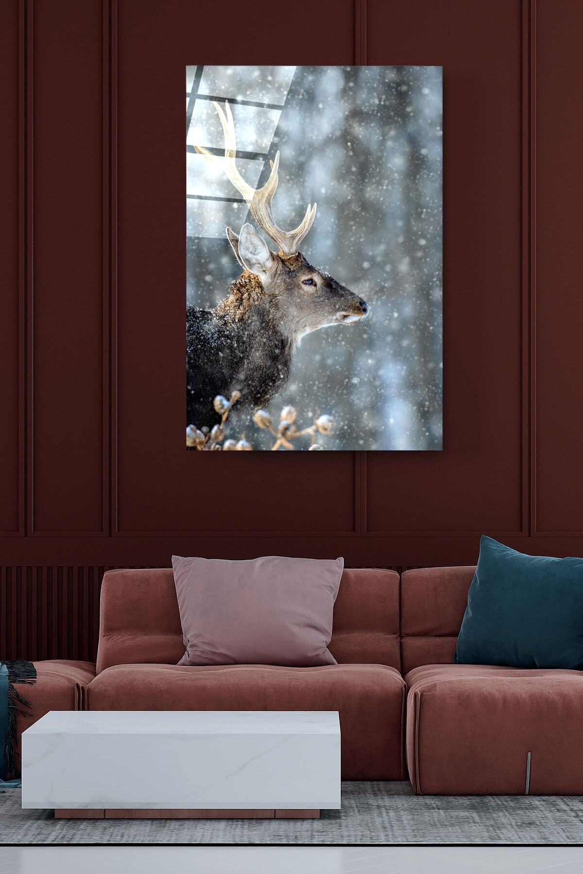Geyik Cam Tablo, Dekoratif Cam Tablo (70 x 105)