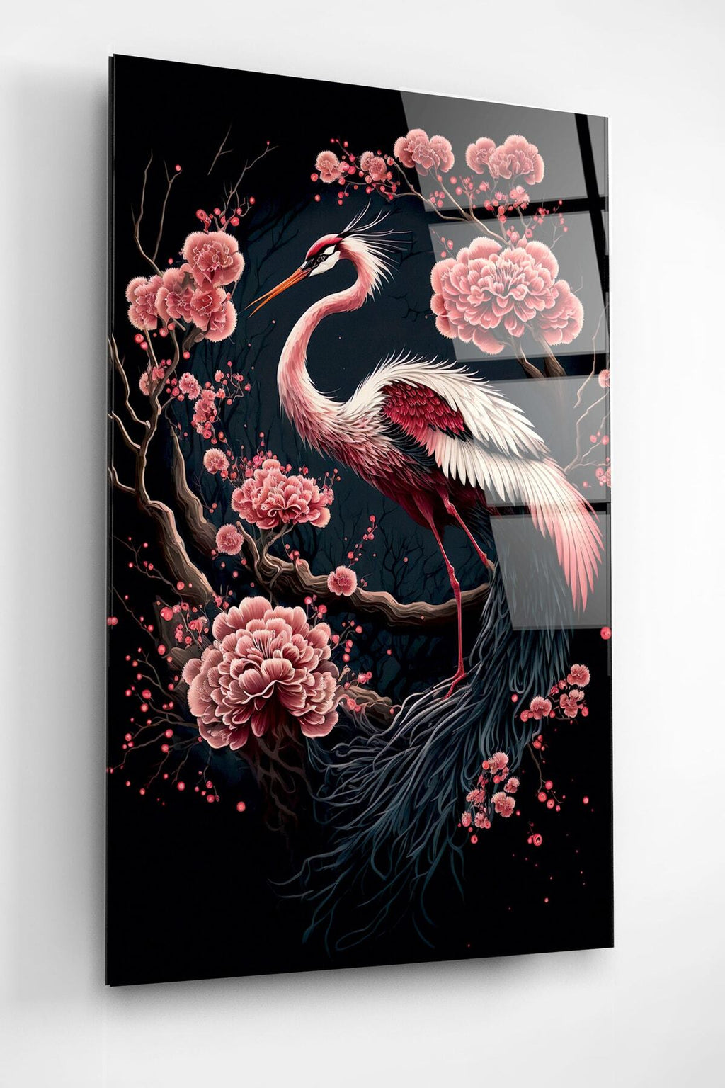 Clove And Bird Cam Tablo, Dekoratif Cam Tablo (70 x 105)