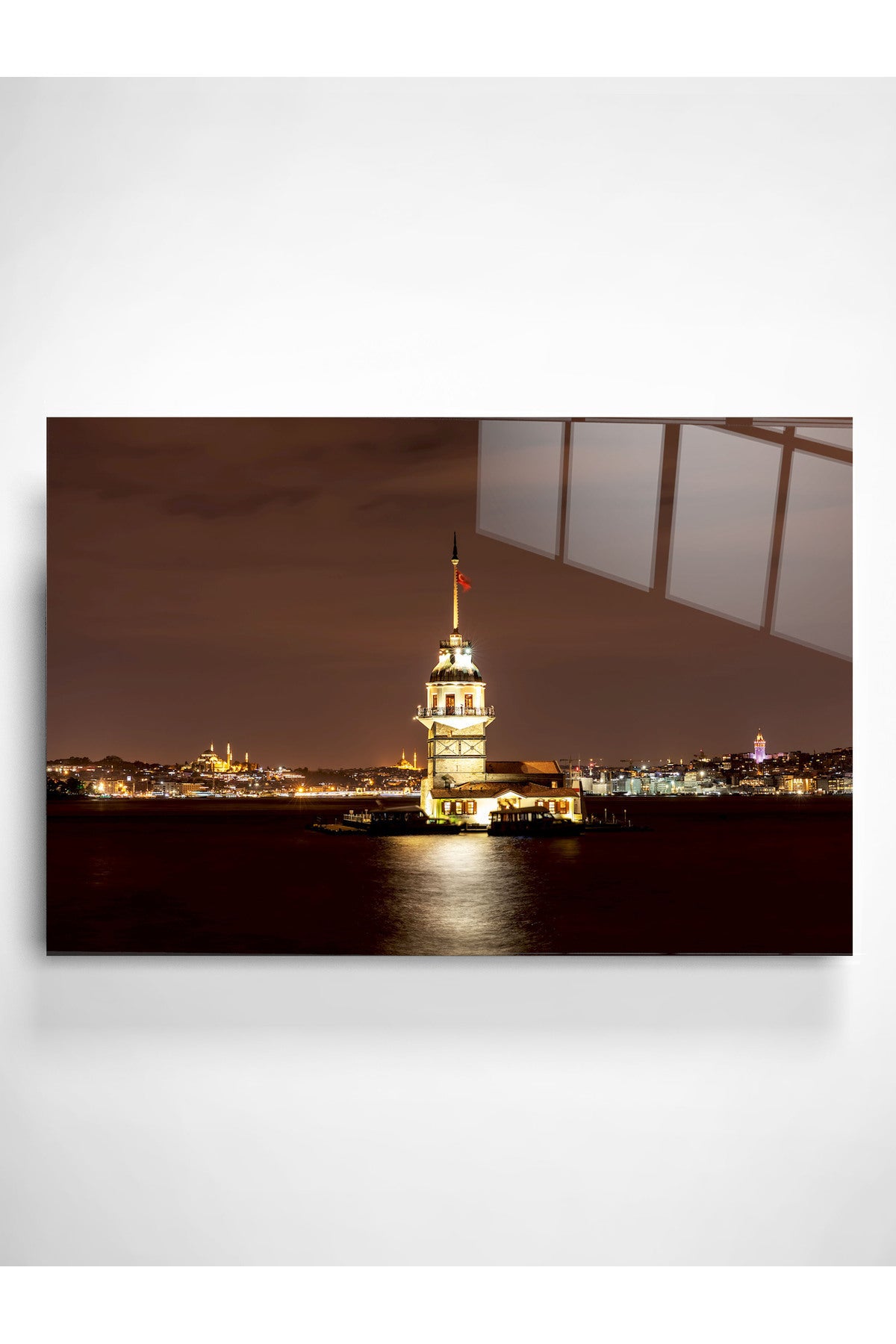 Dekoratif Galata Kulesi Dekoratif Cam Tablo (30 x 50)
