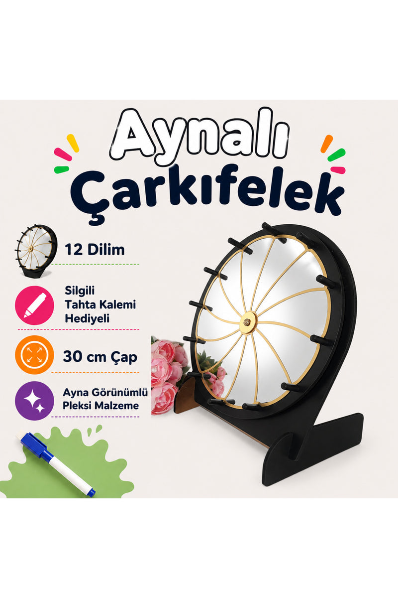 AYNALI Çarkıfelek Oyunu Ahşap Eğitim Materyali + MES Akademi Eğitim Seti Hediye!