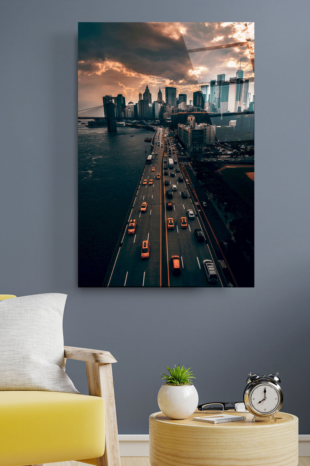 Dekoratif New York Dekoratif Cam Tablo