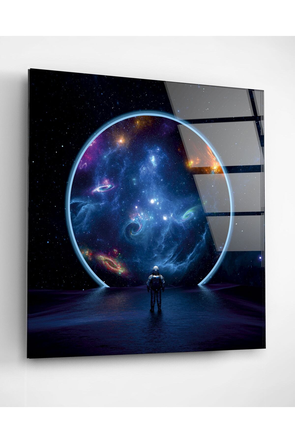 Astronot Cam Tablo, Dekoratif Cam Tablo (80 x 120)