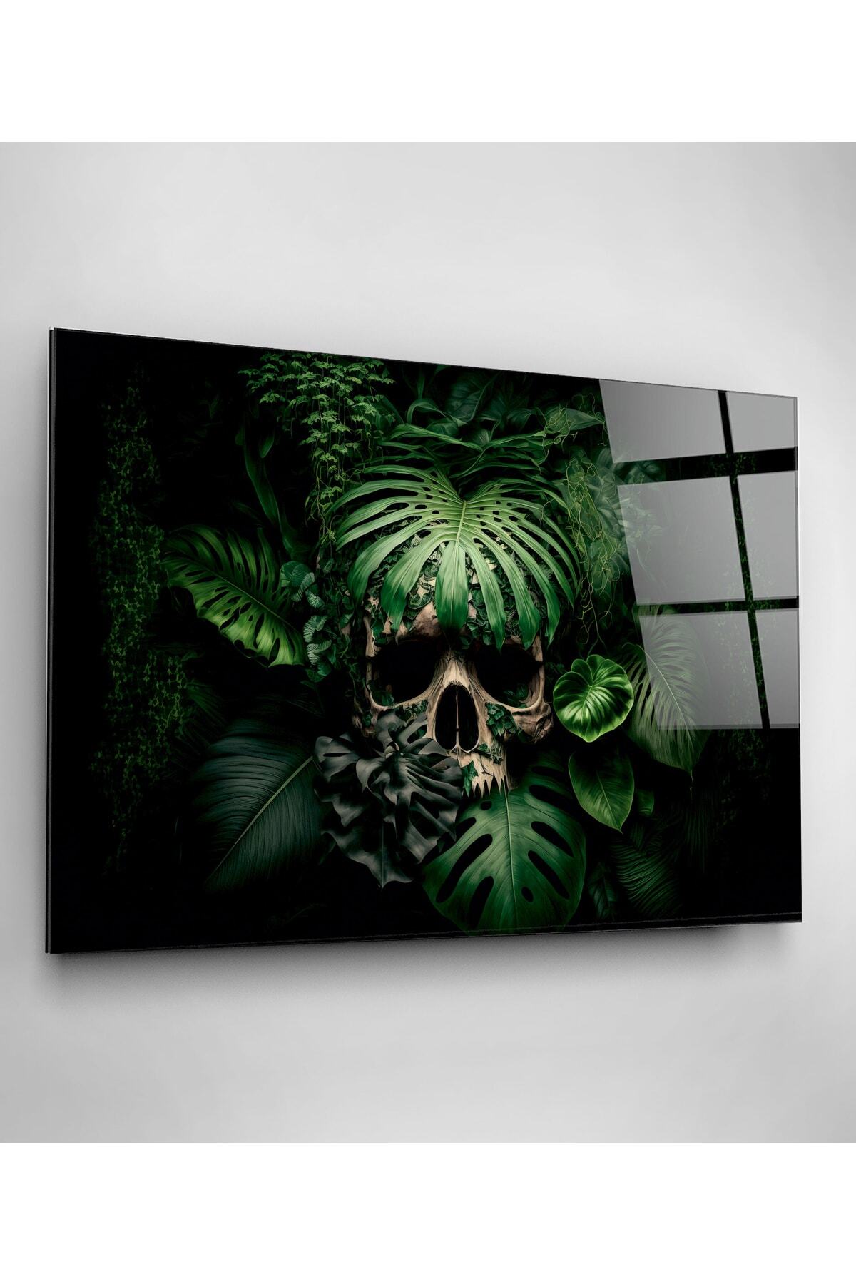 Dekoratif Skull Dekoratif Cam Tablo