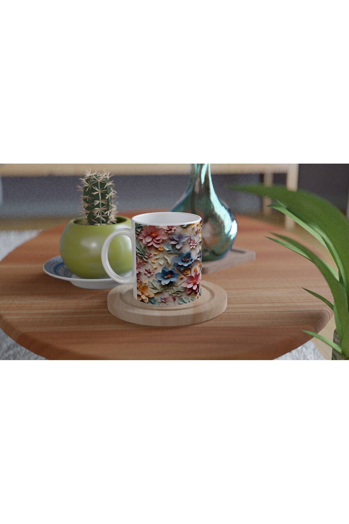 Pastel Bahar Rüyası Çiçekli Kupa Bardak
