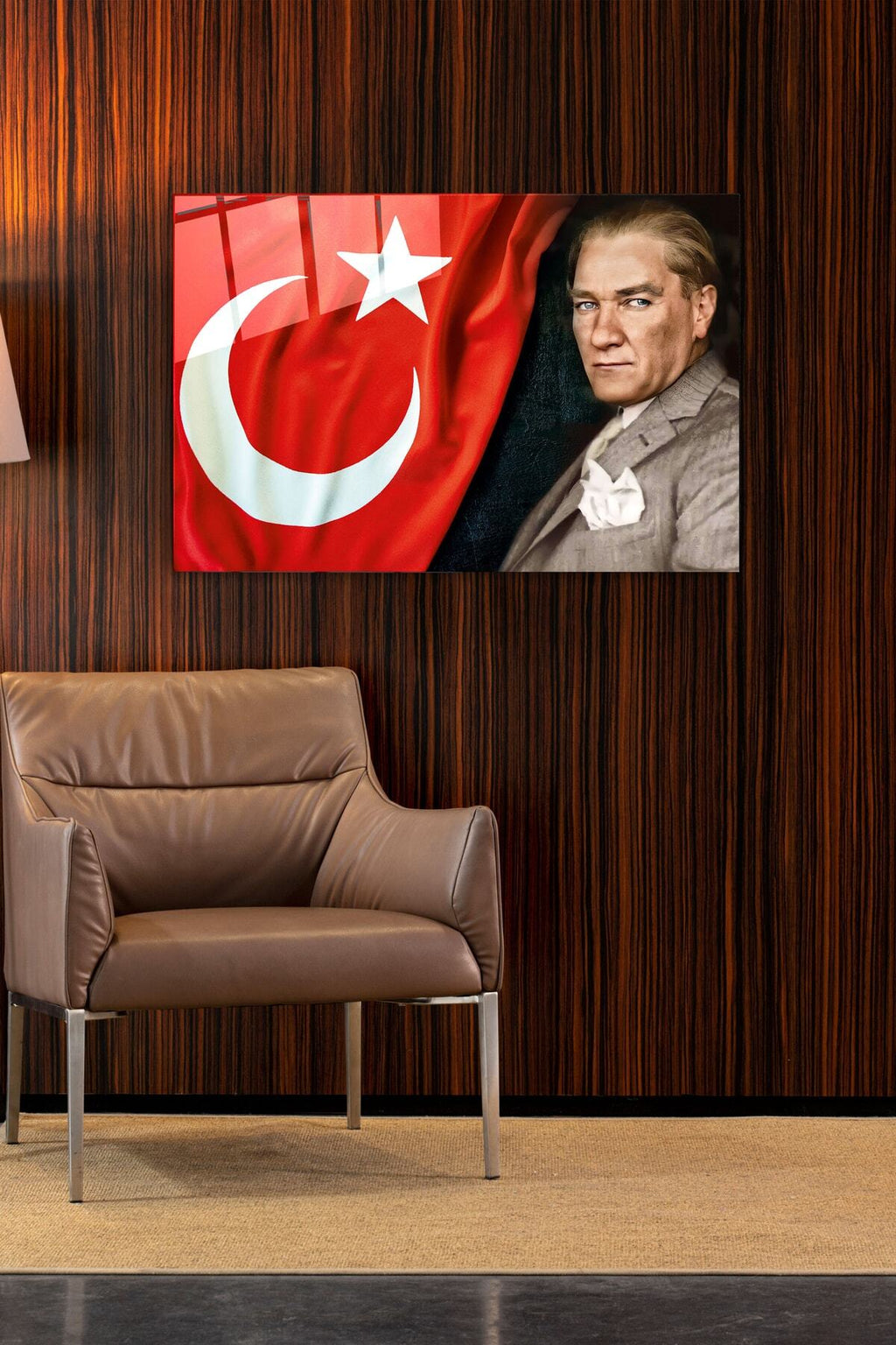 Türk Bayrağı Ve Atatürk Cam Tablo, Dekoratif Cam Tablo