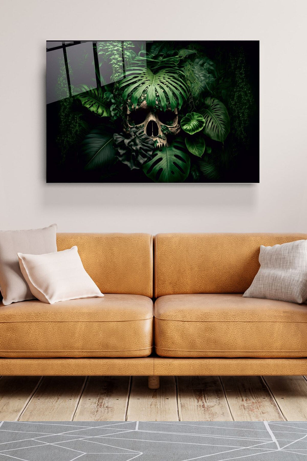 Dekoratif Skull Dekoratif Cam Tablo (80 x 120)