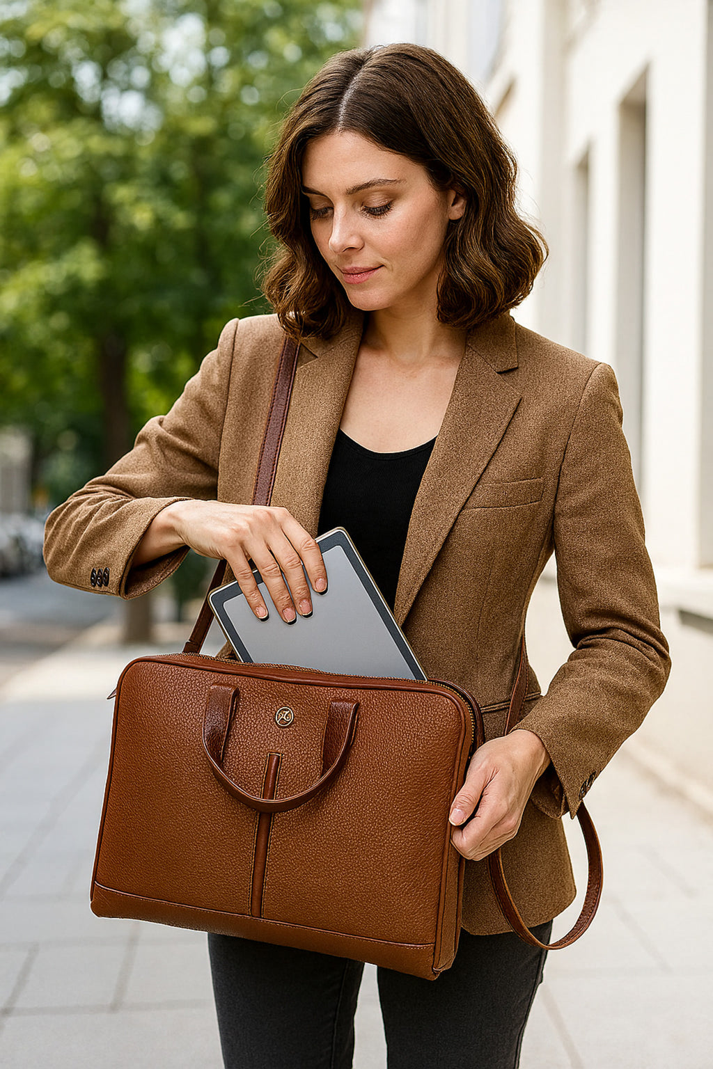 Macbook Air/Pro 13" ve 14" Inç Laptop Evrak Çantası Taba