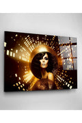 Gold Woman Cam Tablo, Dekoratif Cam Tablo
