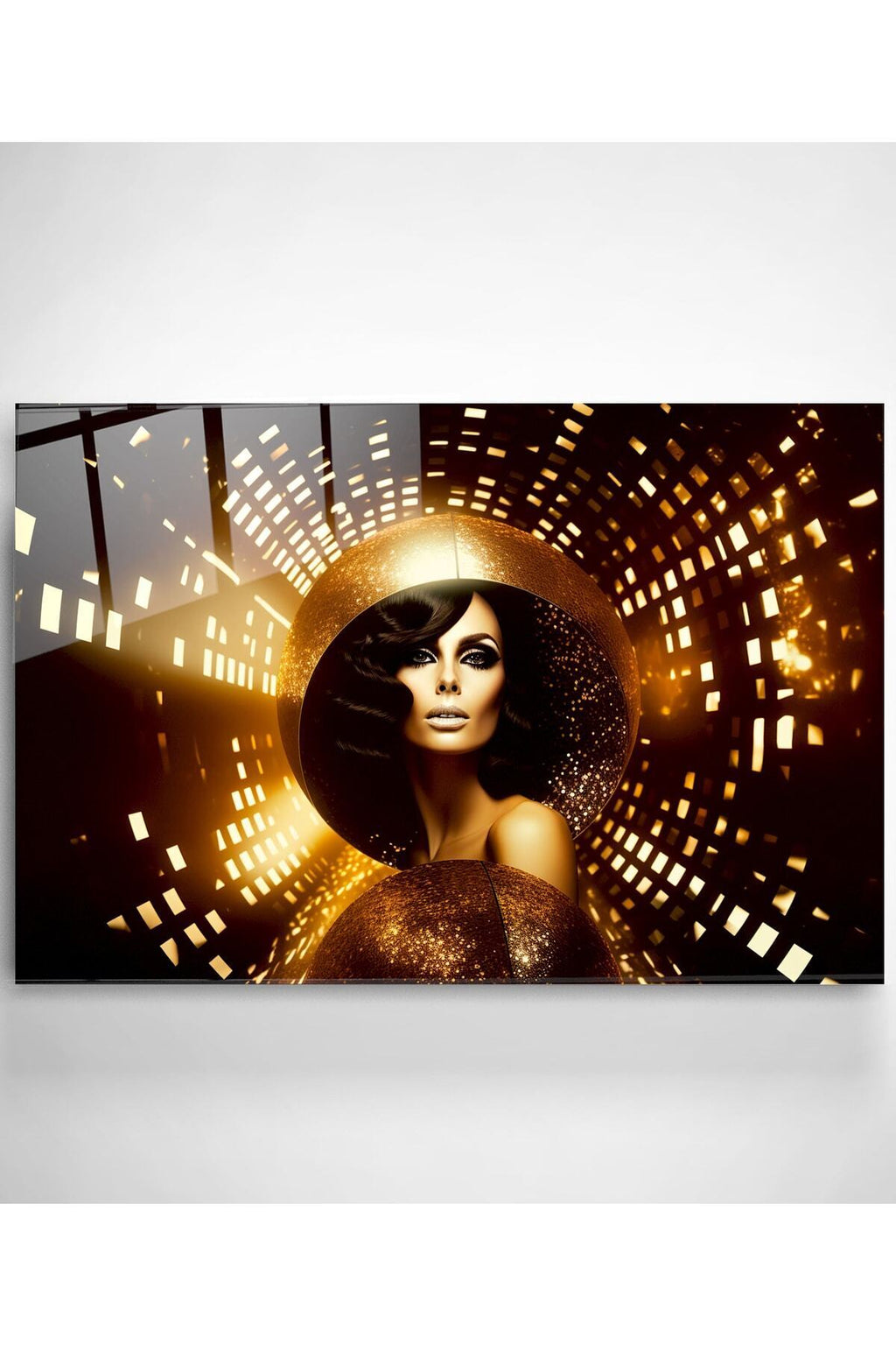 Gold Woman Cam Tablo, Dekoratif Cam Tablo (80 x 120)