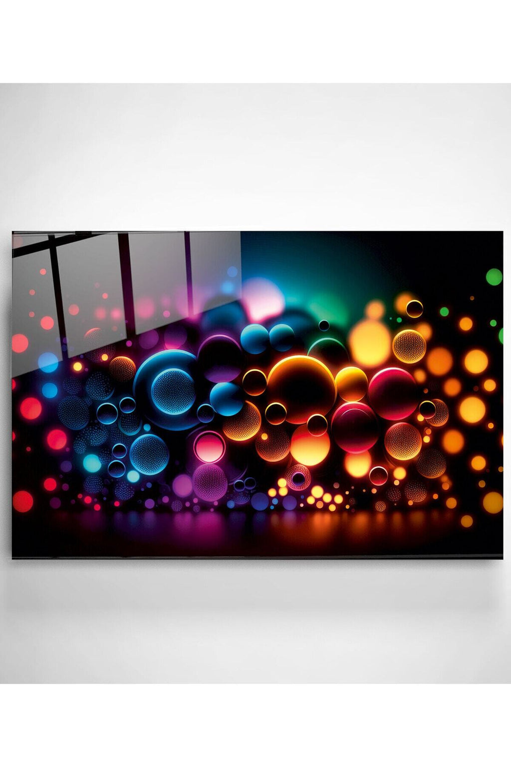 Colored Bubbles Cam Tablo, Dekoratif Cam Tablo (30 x 50)
