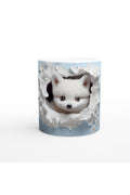 Çiçeklerle Çevrili Masum Pomeranian Temalı Baskılı Kupa Bardak