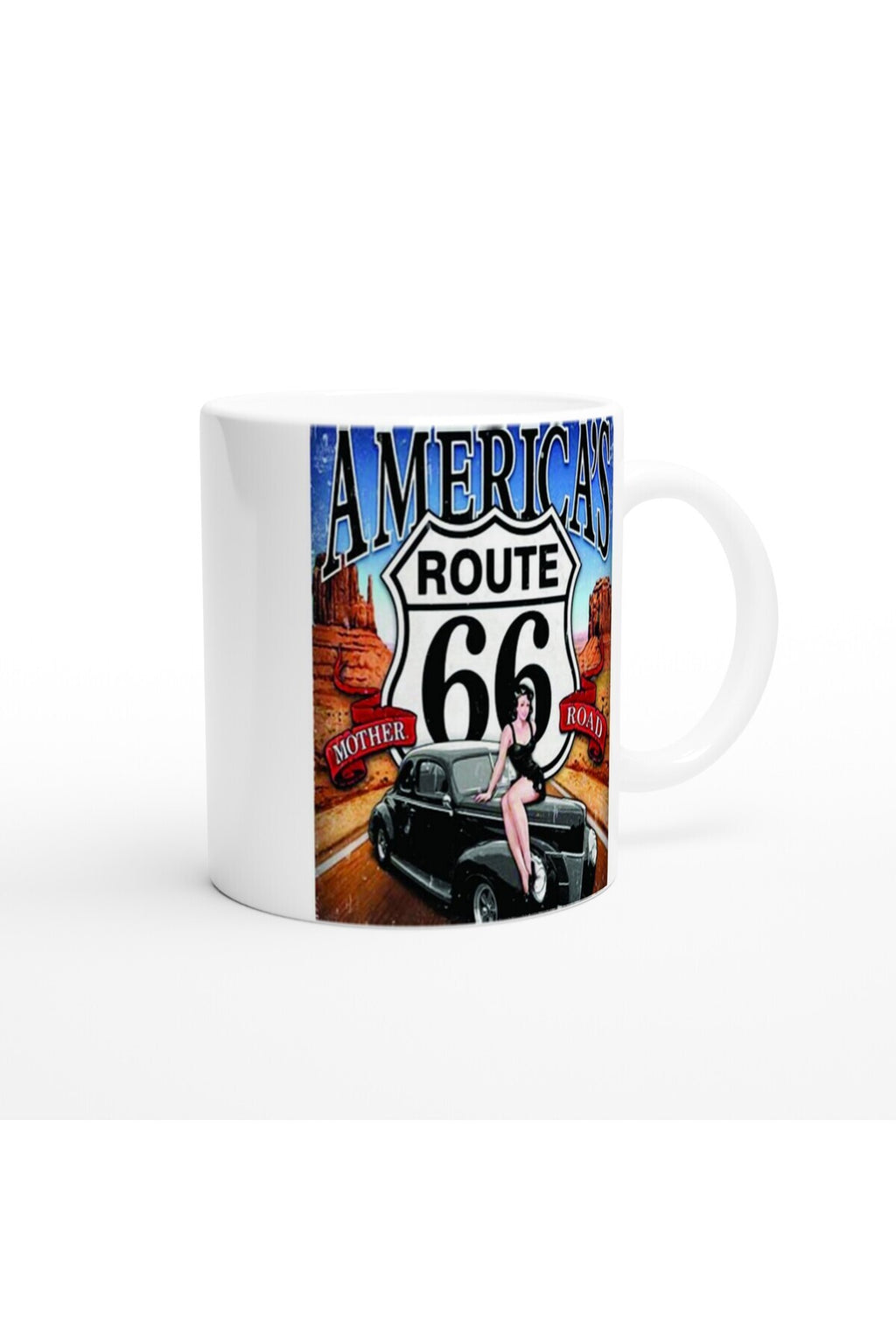 Route 66 Retro Pin-Up Kupa Bardak