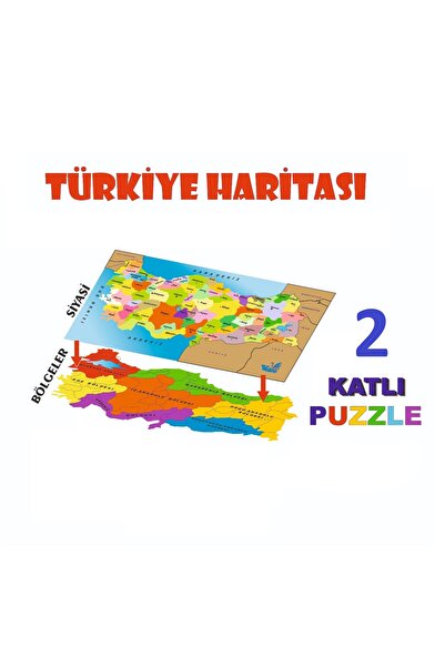 Ahşap Türkiye Haritası Sök-Tak Puzzle Fiziki Bölge [Kod: VOLEE-828763383] (MES Akademi Hediyeli)
