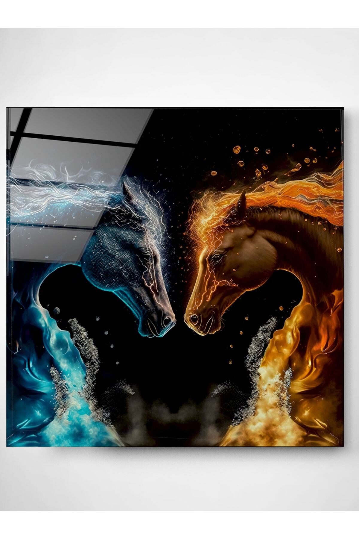 Fire And Water Cam Tablo, Dekoratif Cam Tablo
