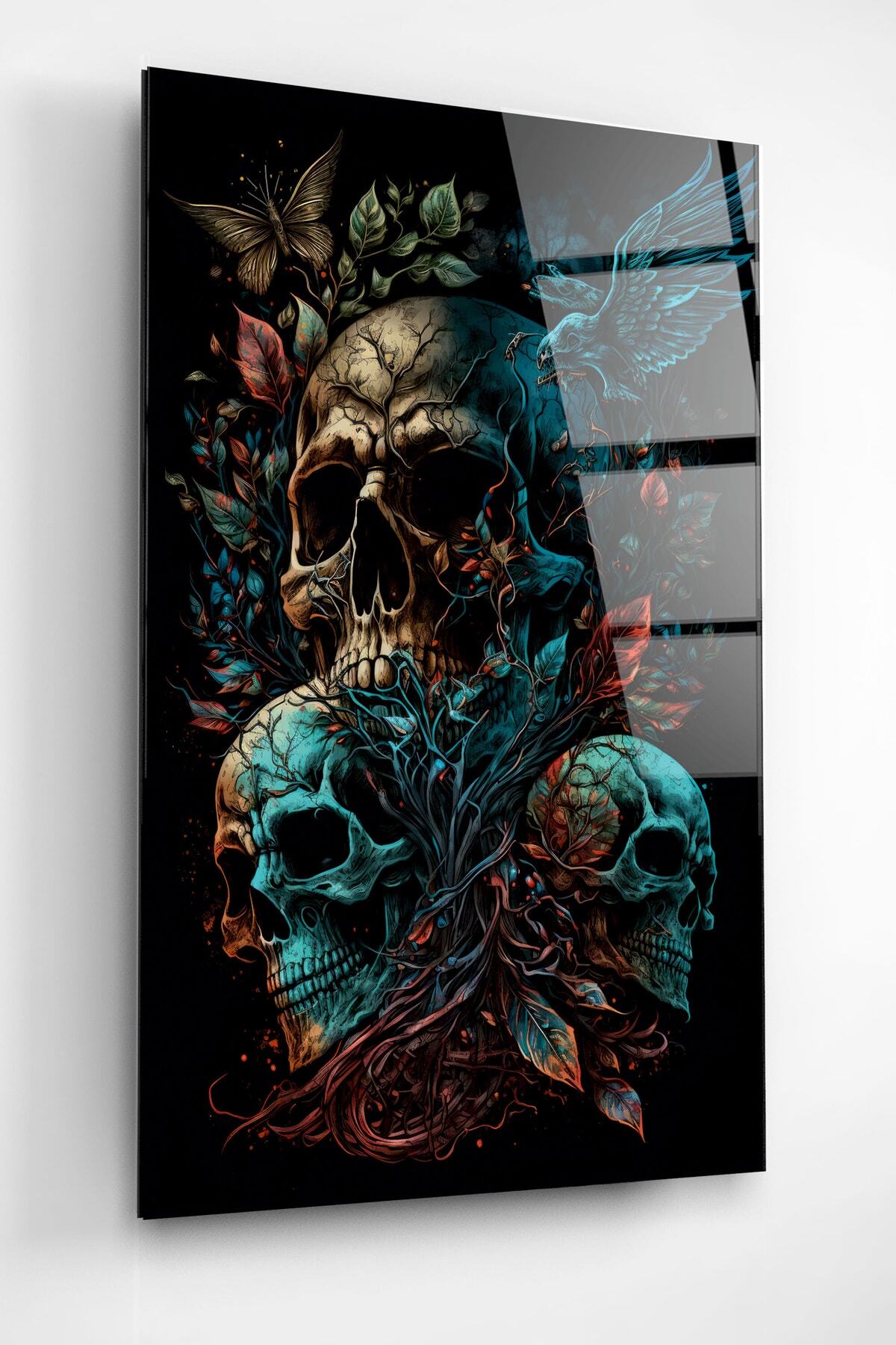 Skulls Cam Tablo, Dekoratif Cam Tablo