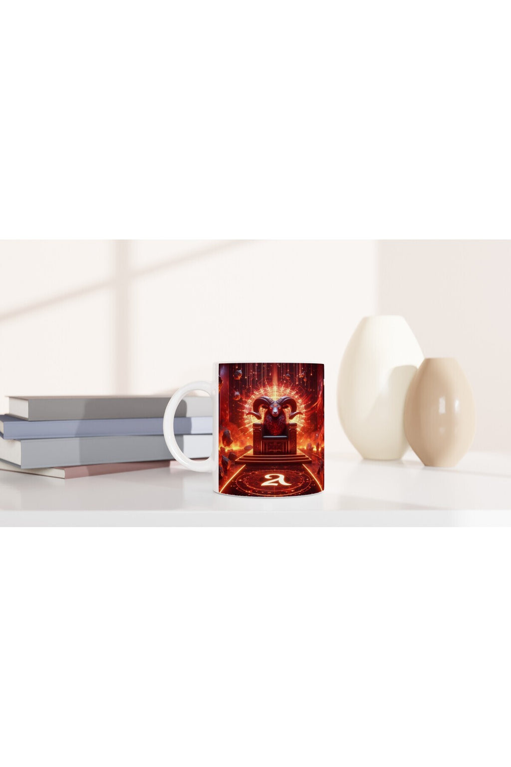 Koç Burcu Baskılı Kahve Kupası - Galaktik Taht Odası Temalı Vs1