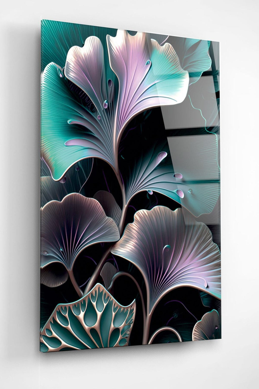 Leaf Art Cam Tablo, Dekoratif Cam Tablo