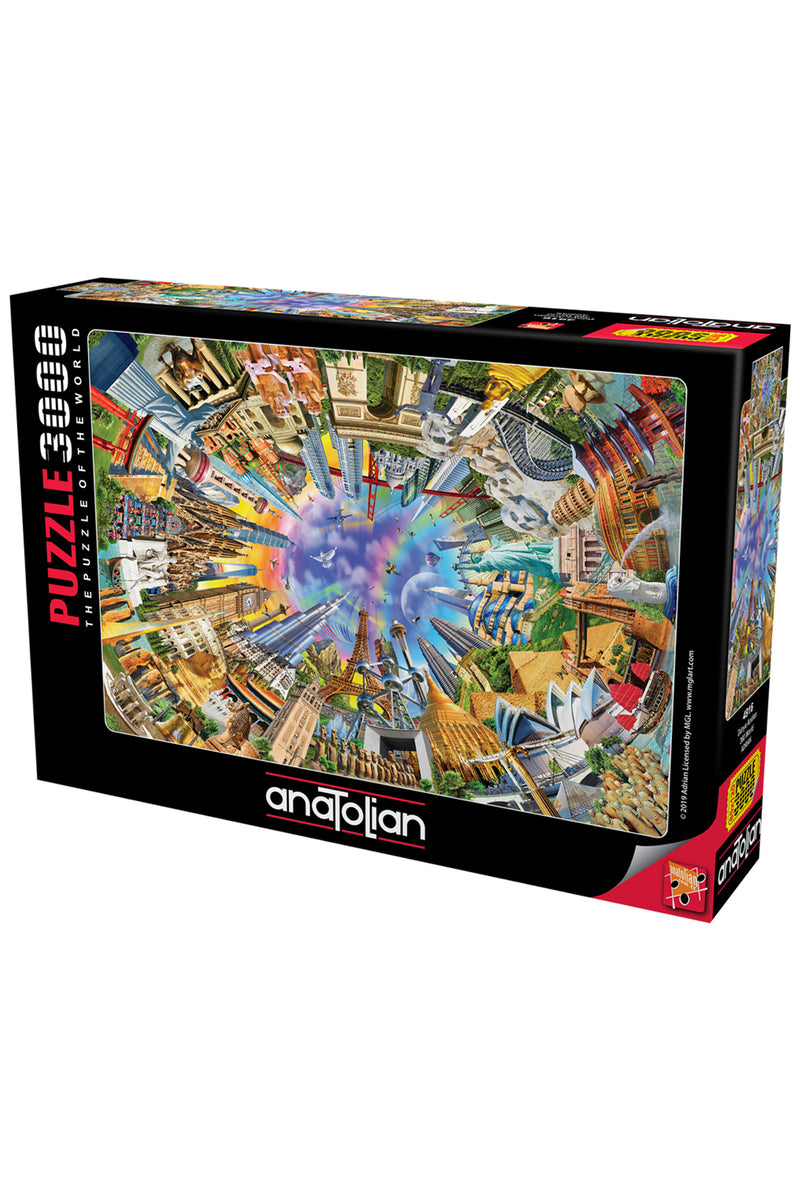 3000 Parça Yapboz Puzzle - Dünya Anıtları 4916 + MES Akademi Eğitim Seti Hediye!