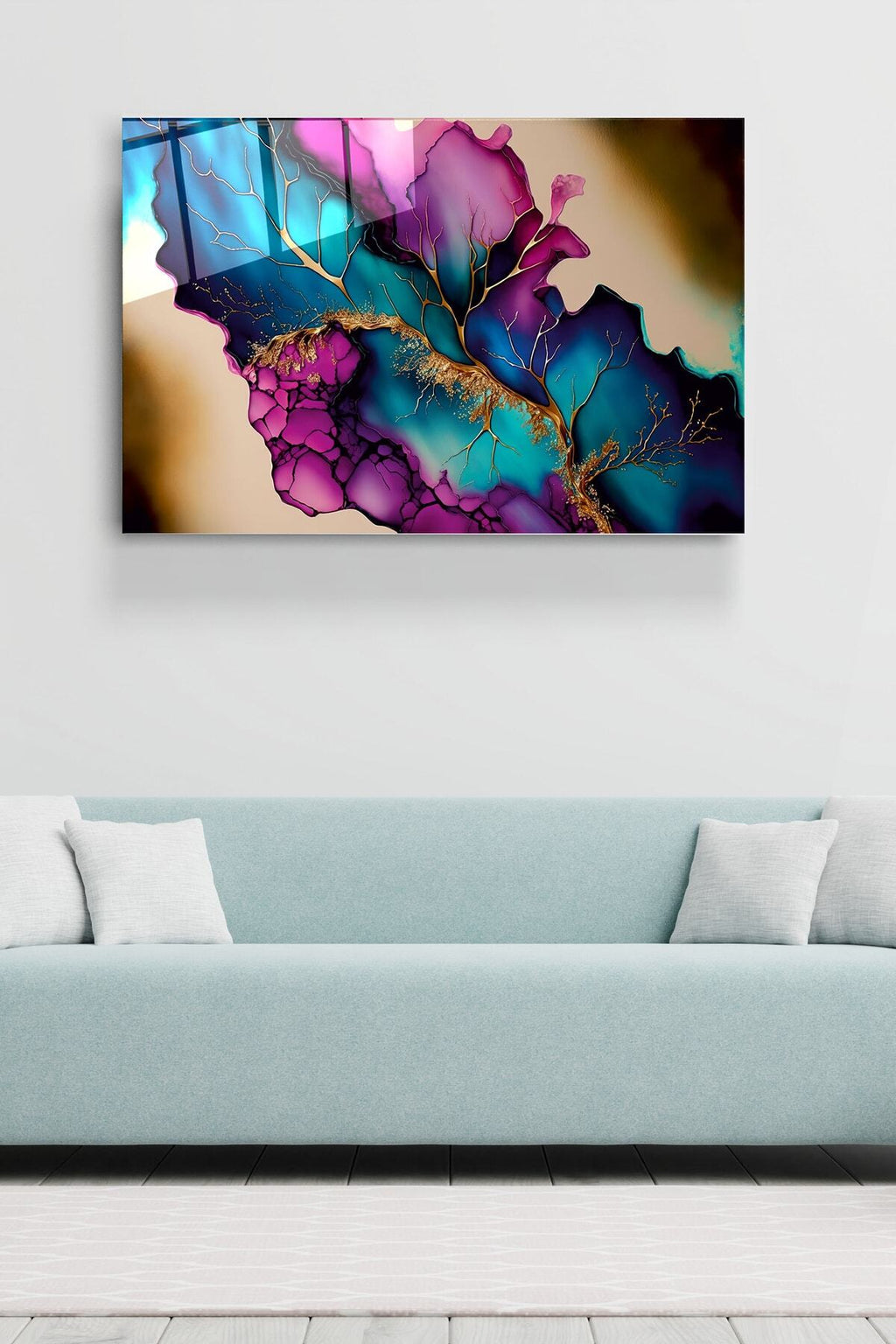 Soyut Cam Tablo, Dekoratif Cam Tablo (80 x 120)