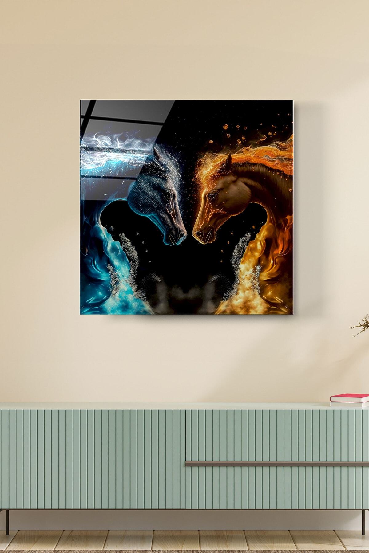 Fire And Water Cam Tablo, Dekoratif Cam Tablo