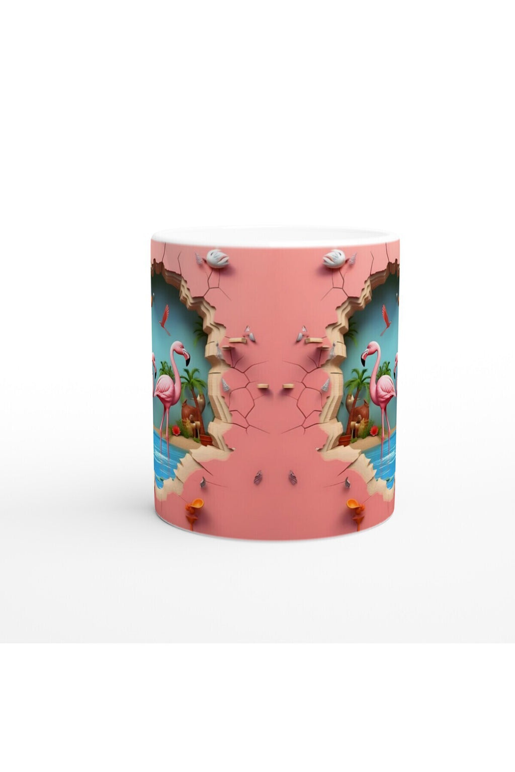 Tropikal Flamingo Baskılı Kupa Bardak