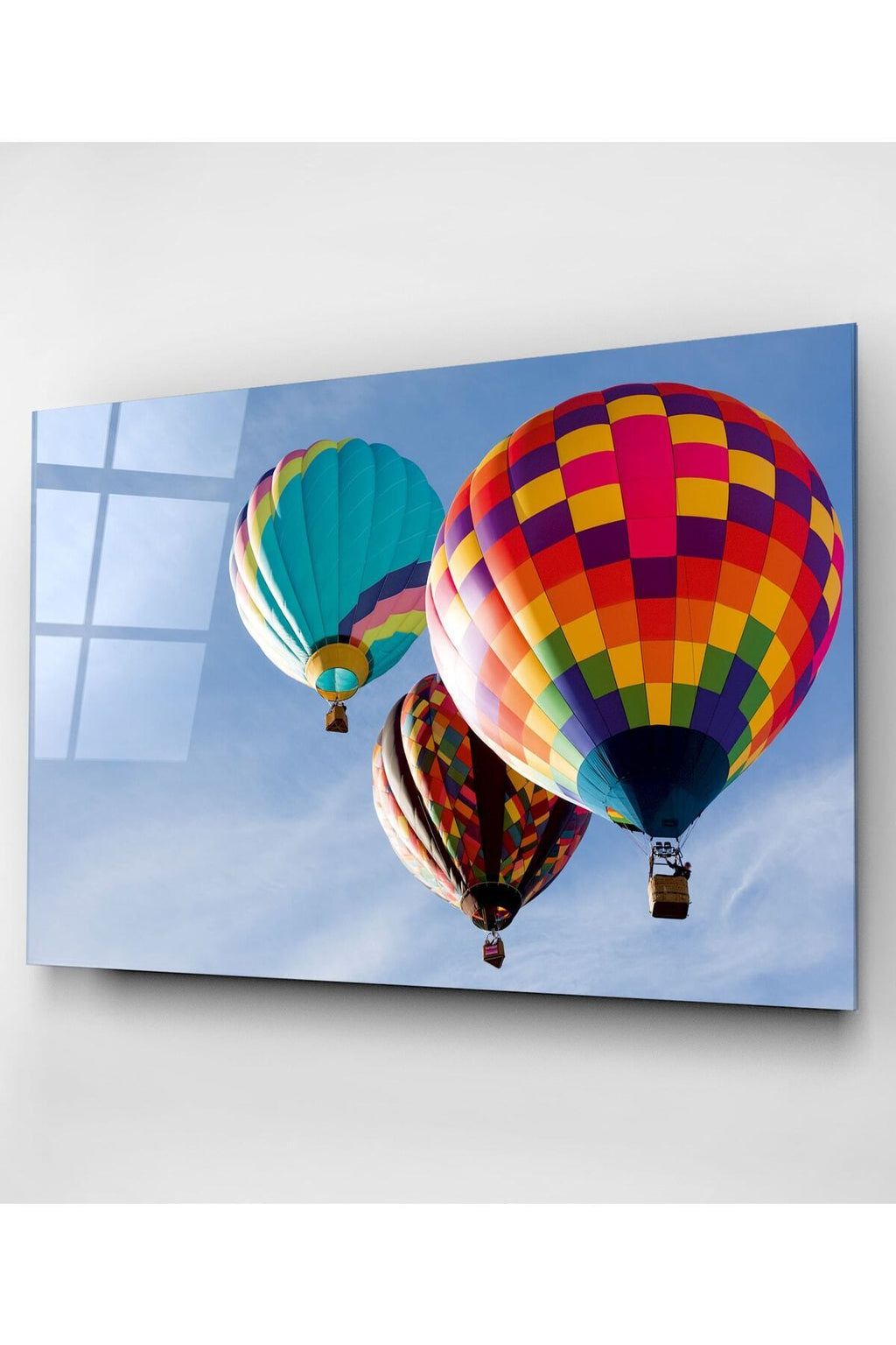 Sıcak Hava Balonu Cam Tablo, Dekoratif Cam Tablo