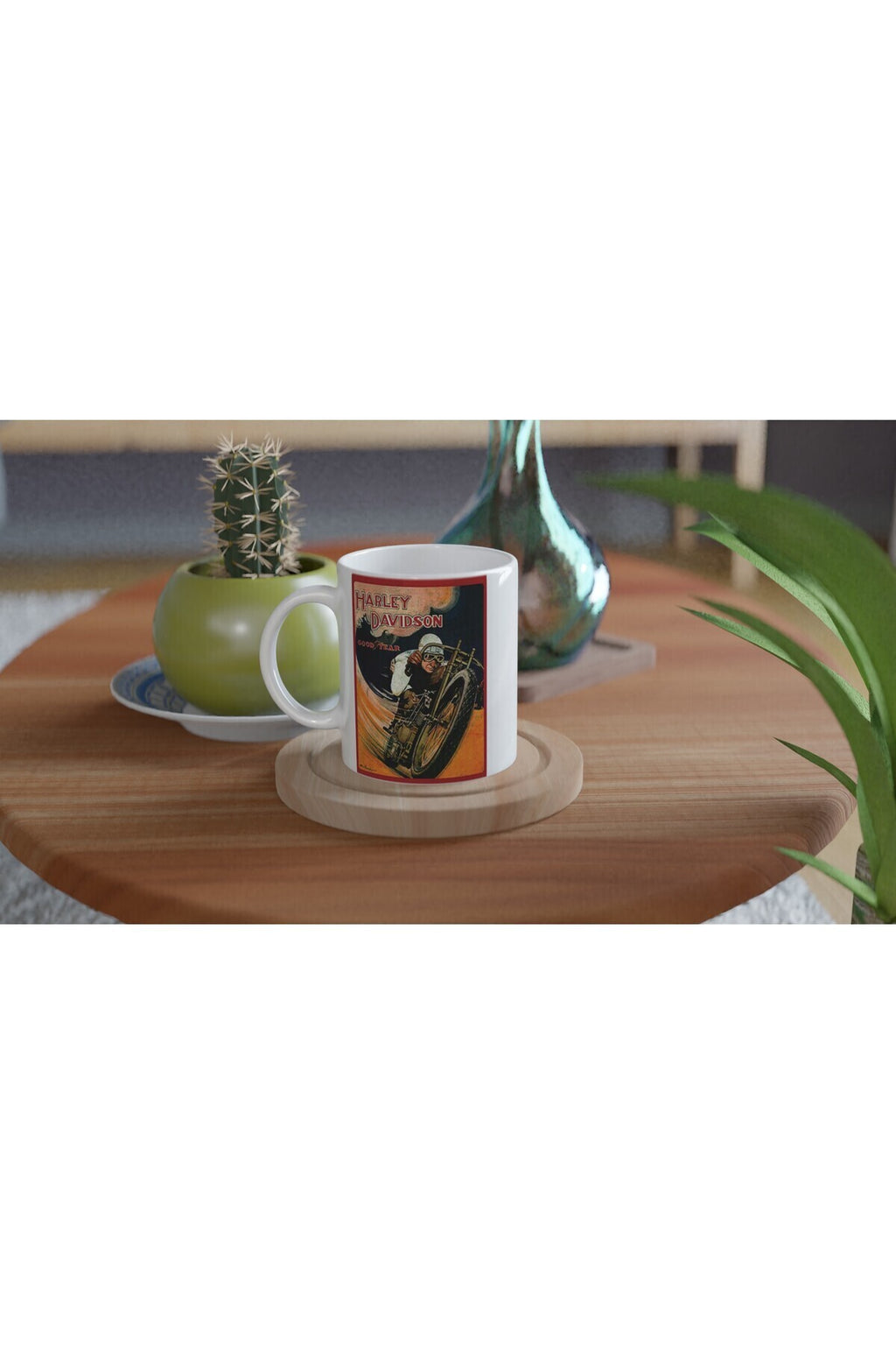 Harley Retro Yarışçı Baskılı Kupa Bardak