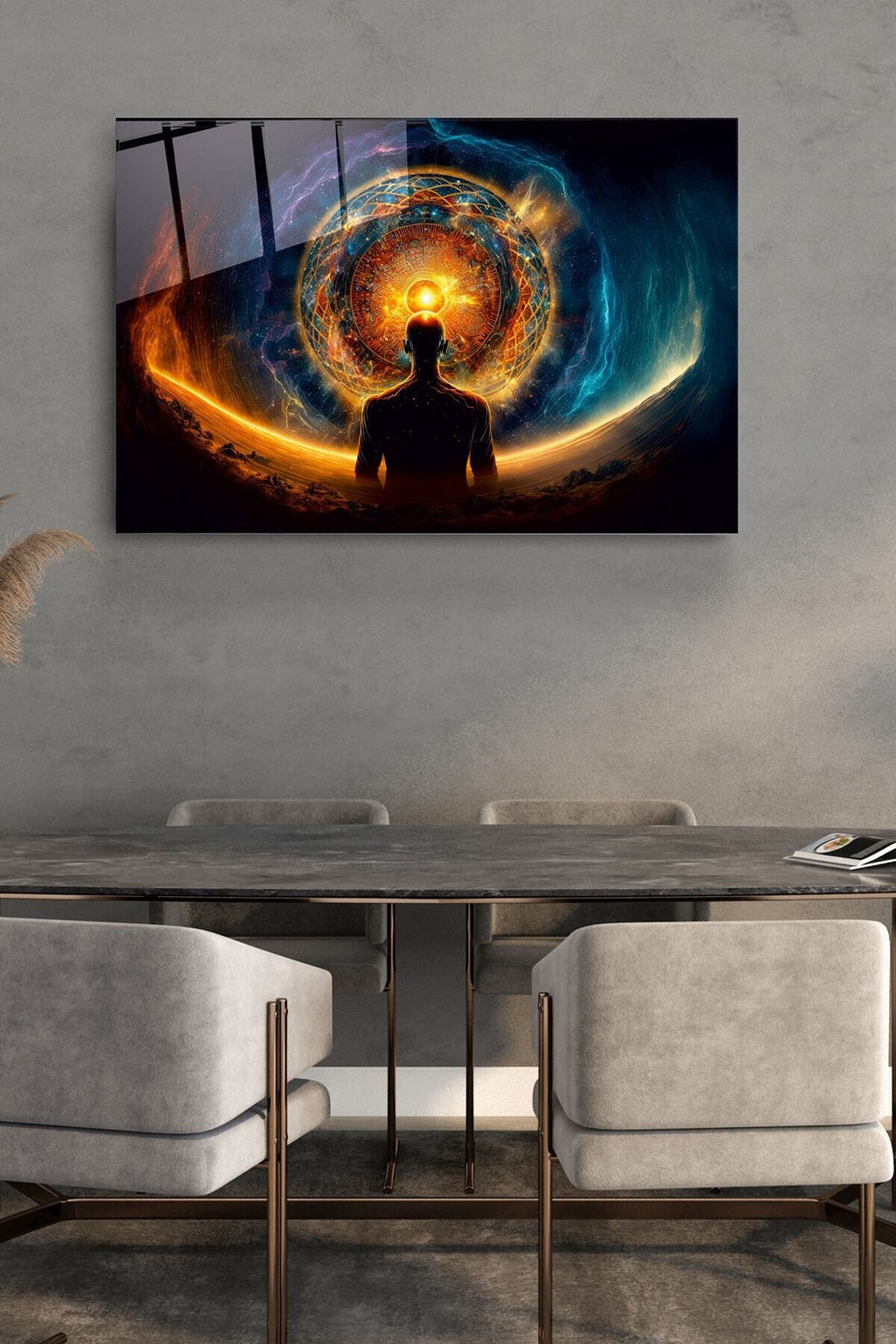 Mistik Enerji Cam Tablo, Dekoratif Cam Tablo (70 x 105)